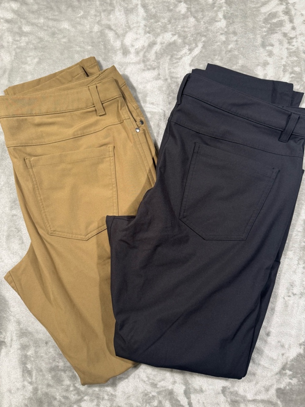 2x Lululemon ABC Pants Mens 36x33 Black & Brown Classic Fit 5-Pocket LM5426S